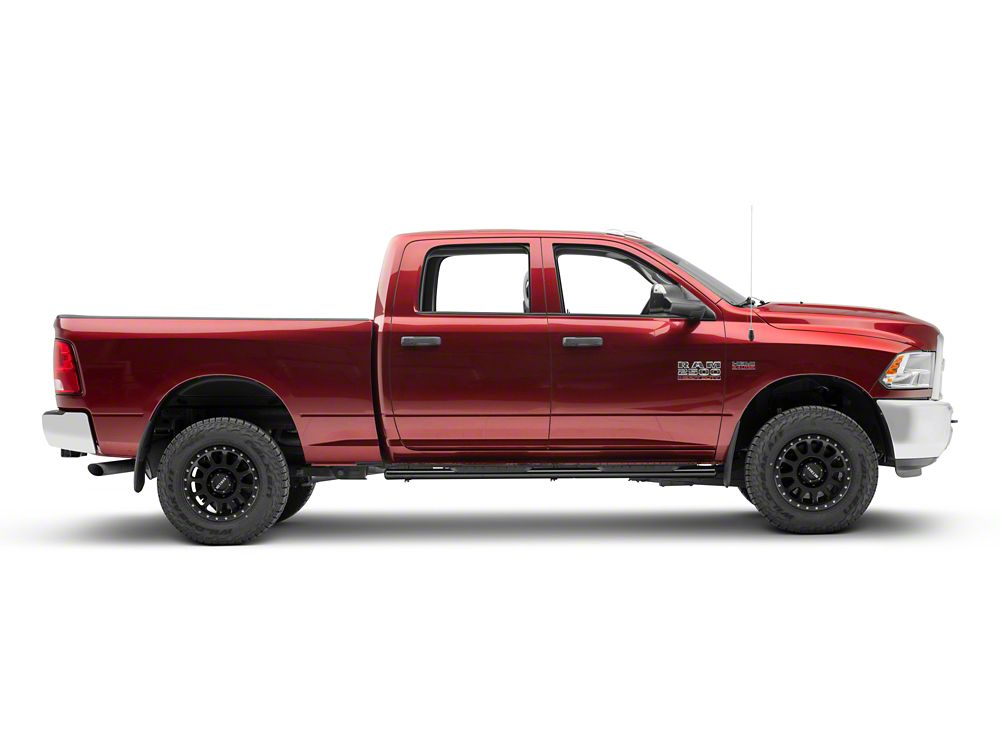 Barricade 4-Inch Oval Straight End Side Step Bars; Black (10-24 RAM 3500 Crew Cab)