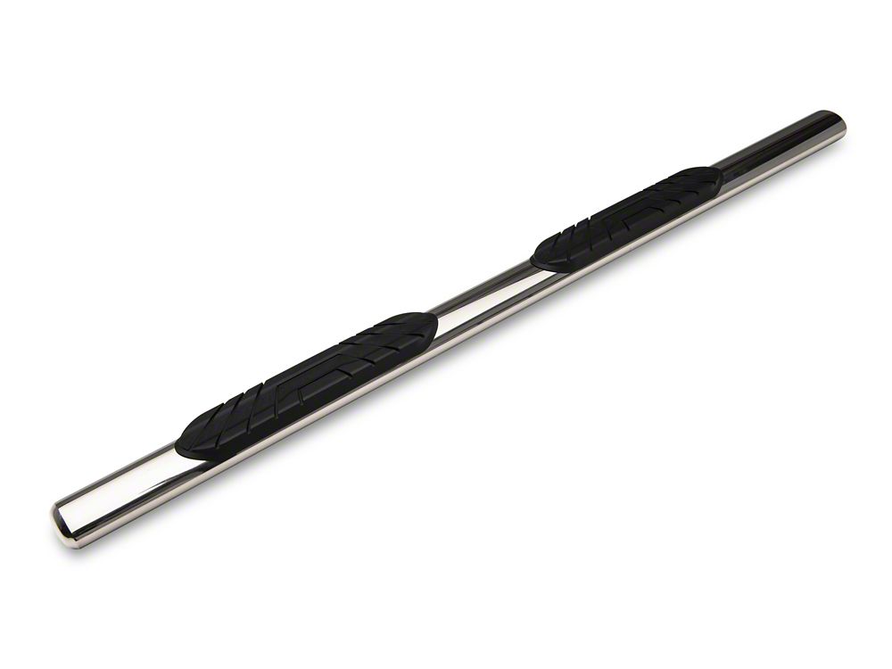 Barricade 4-Inch Oval Straight End Side Step Bars; Stainless Steel (03-09 RAM 3500 Quad Cab)