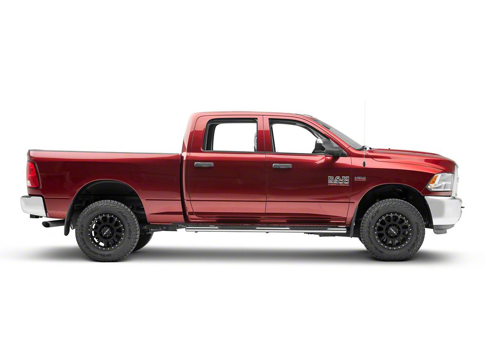 Barricade 5-Inch Oval Straight End Side Step Bars; Stainless Steel (10-24 RAM 3500 Crew Cab)