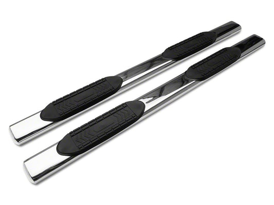 Barricade 6-Inch Oval Straight End Side Step Bars; Stainless Steel (10-24 RAM 3500 Crew Cab)