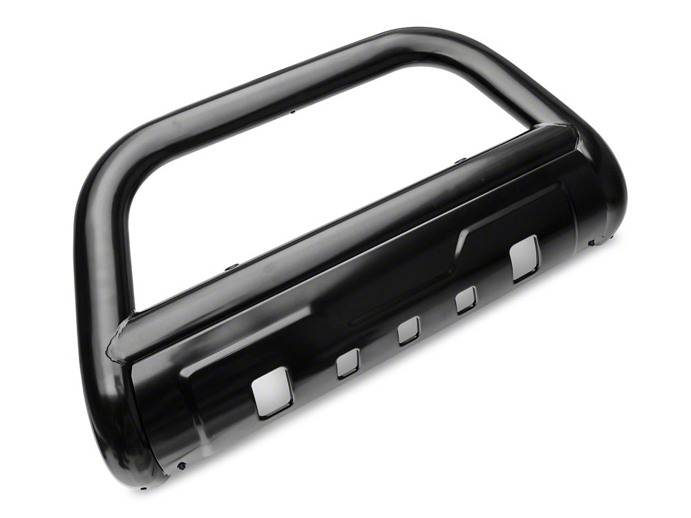 Barricade 3.50-Inch Oval Bull Bar with Skid Plate; Black (11-19 Silverado 3500 HD)