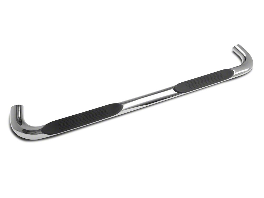 Barricade 4-Inch Oval Bent End Side Step Bars; Stainless Steel (20-25 Silverado 3500 HD Crew Cab)
