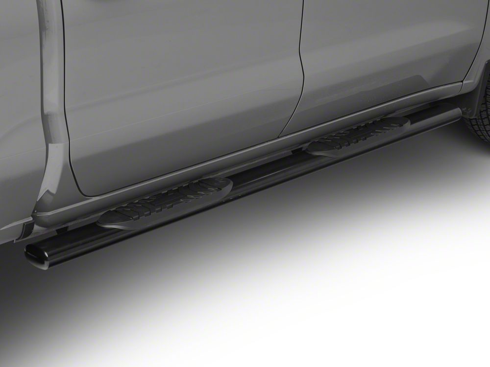 Barricade 5-Inch Oval Side Step Bars; Black (20-25 Silverado 3500 HD Crew Cab)