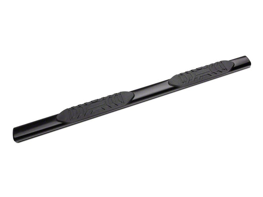 Barricade 5-Inch Oval Straight End Side Step Bars; Black (20-25 Silverado 3500 HD Double Cab)