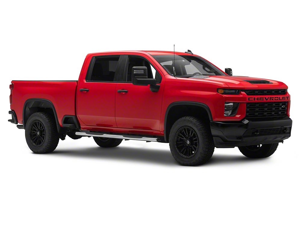 Barricade E-Series 5-Inch Oval Straight Side Step Bars; Stainless Steel (20-25 Silverado 3500 HD Crew Cab)