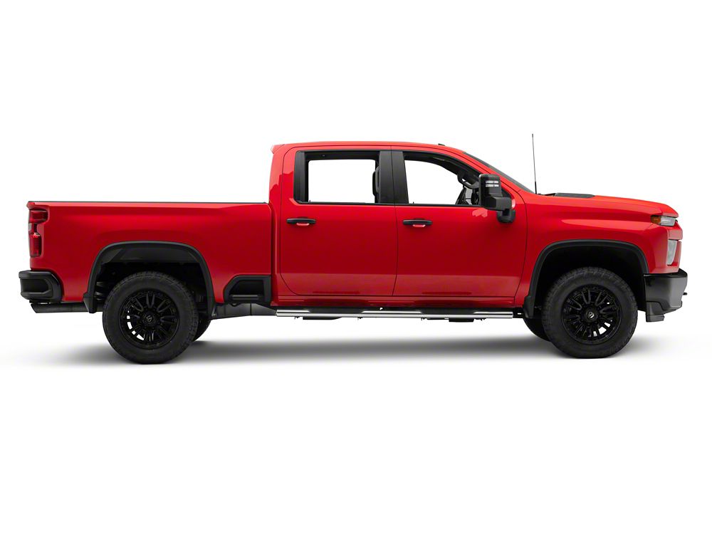 Barricade E-Series 5-Inch Oval Straight Side Step Bars; Stainless Steel (20-25 Silverado 3500 HD Crew Cab)