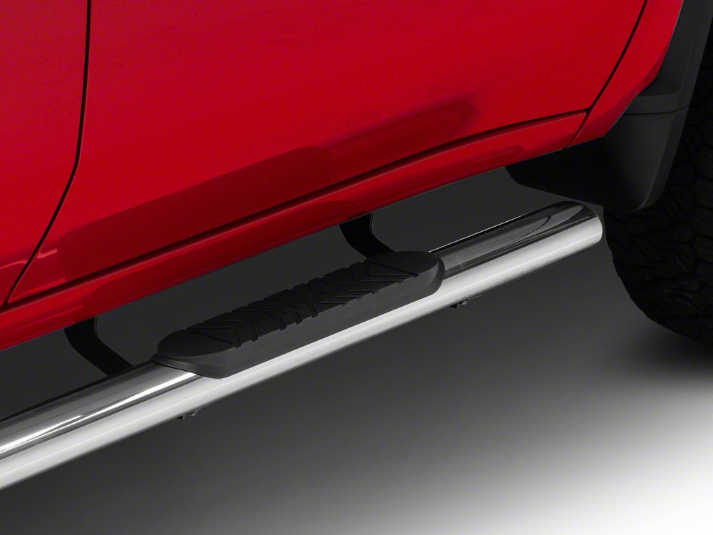 Barricade E-Series Oval Straight Side Step Bars; Stainless Steel (20-25 Silverado 3500 HD Crew Cab)