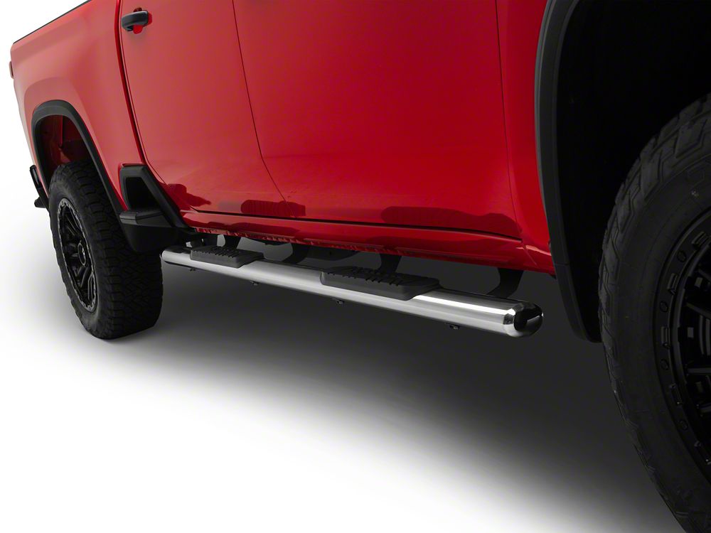 Barricade E-Series Oval Straight Side Step Bars; Stainless Steel (20-25 Silverado 3500 HD Crew Cab)