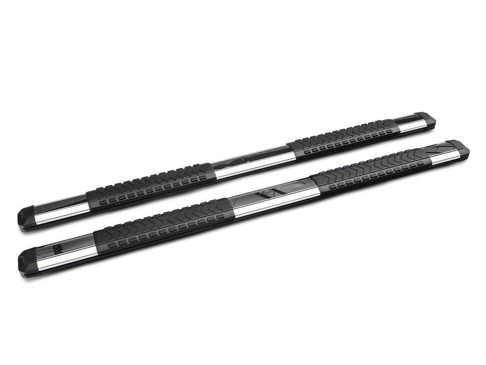 Barricade Saber 5-Inch Aluminum Side Step Bars; Stainless Cover Plates (20-25 Silverado 3500 HD Double Cab)
