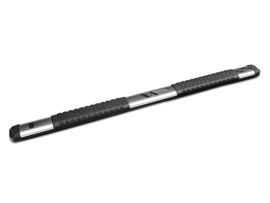 Barricade Saber 5-Inch Aluminum Side Step Bars; Stainless Cover Plates (20-25 Silverado 3500 HD Double Cab)