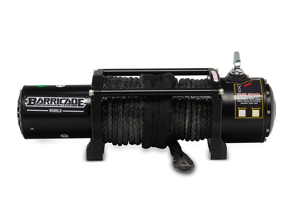 Barricade 9,500 lb. Winch with Black Synthetic Rope (Universal; Some Adaptation May Be Required)