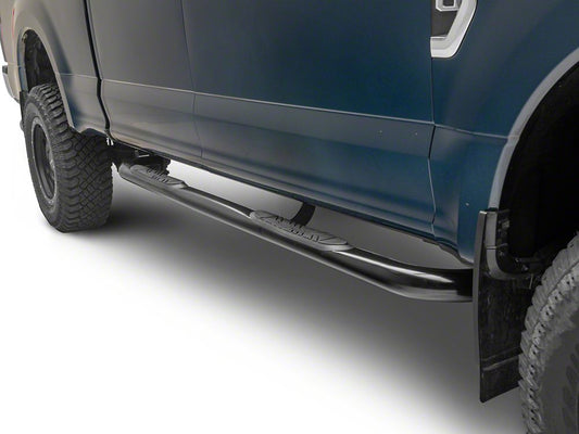 Barricade 3-Inch 90 Degree Bent End Side Step Bars; Black (17-25 F-350 Super Duty SuperCrew)