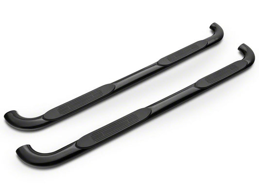 Barricade 4-Inch Oval 90 Degree Bent End Side Step Bars; Black (17-25 F-350 Super Duty SuperCrew)