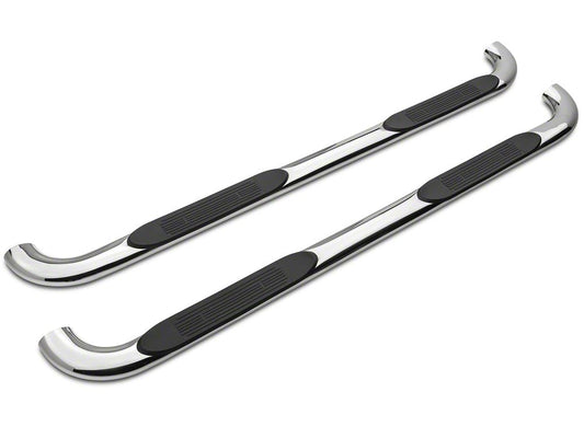 Barricade 4-Inch Oval 90 Degree Bent End Side Step Bars; Stainless Steel (17-25 F-350 Super Duty SuperCrew)