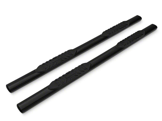 Barricade 5-Inch Oval Straight End Side Step Bars; Black (17-25 F-350 Super Duty SuperCrew)