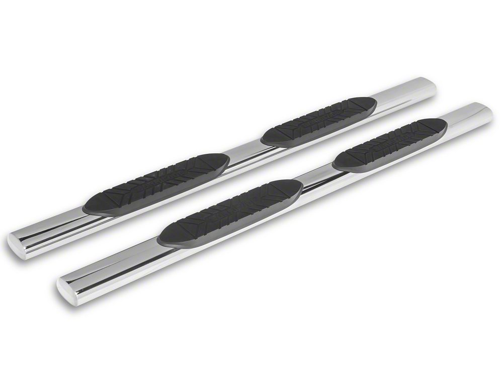 Barricade E-Series 5-Inch Straight End Side Step Bars; Stainless Steel (17-25 F-350 Super Duty SuperCab)