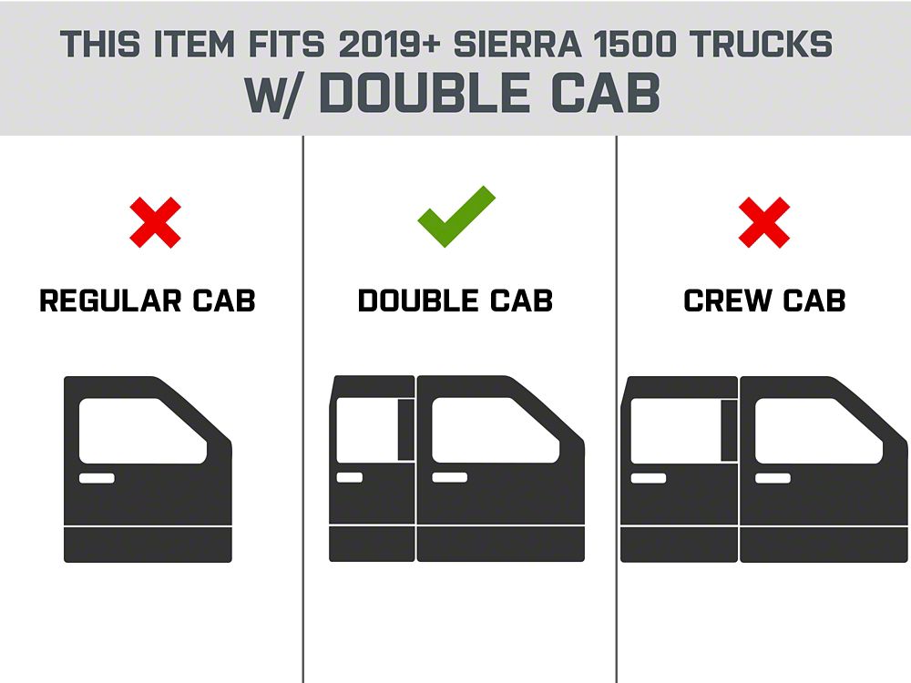 Barricade 3-Inch Side Step Bars; Body Mount; Black (19-25 Sierra 1500 Double Cab)