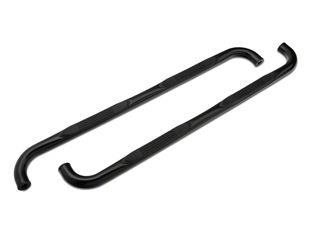 Barricade 3-Inch Round Curved Side Step Bars; Gloss Black (04-08 F-150)