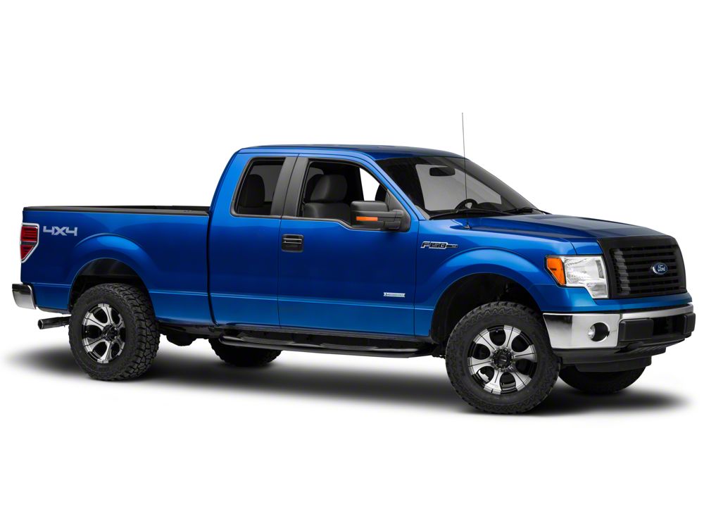 Barricade 3-Inch Round Curved Side Step Bars; Gloss Black (09-14 F-150)