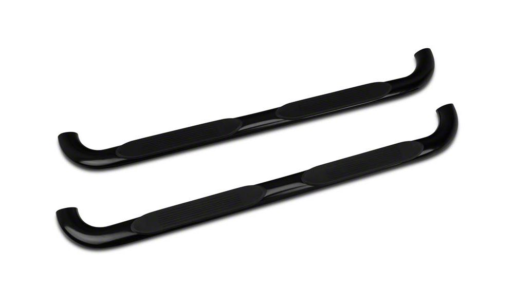 Barricade 4-Inch Oval Bent End Side Step Bars; Gloss Black (04-08 F-150)
