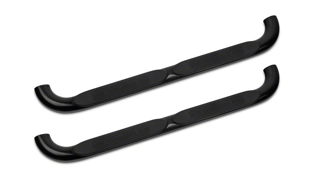 Barricade 4-Inch Oval Bent End Side Step Bars; Gloss Black (97-03 F-150)