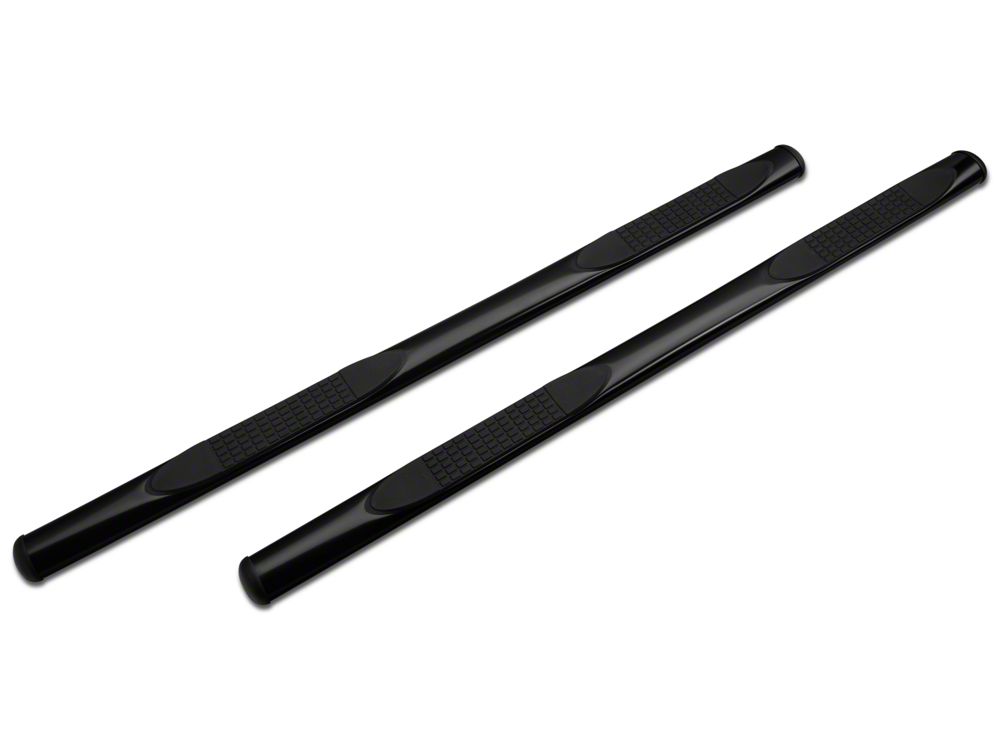 Barricade 4-Inch Oval Straight End Side Step Bars; Gloss Black (04-08 F-150)
