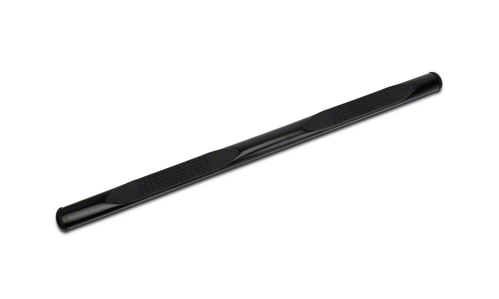Barricade 4-Inch Oval Straight End Side Step Bars; Gloss Black (09-14 F-150)