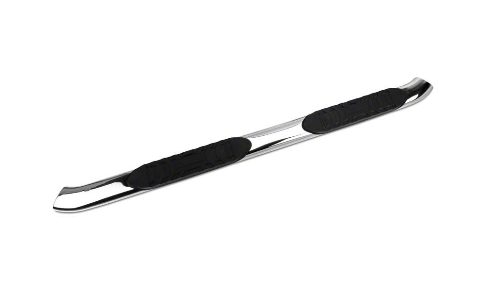 Barricade 5-Inch Oval Bent End Side Step Bars; Stainless Steel (09-14 F-150 SuperCab, SuperCrew)