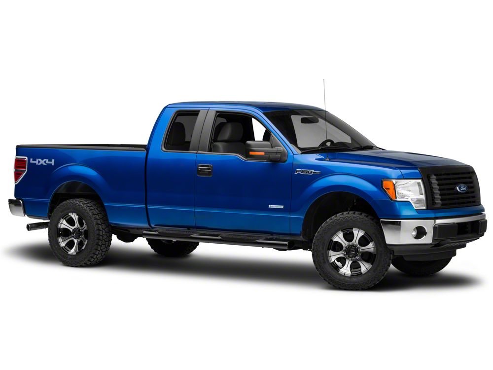 Barricade 6-Inch Oval Straight End Side Step Bars; Gloss Black (09-14 F-150 SuperCab, SuperCrew)