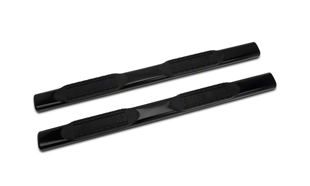 Barricade 6-Inch Oval Straight End Side Step Bars; Gloss Black (09-14 F-150 SuperCab, SuperCrew)
