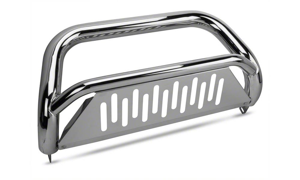Barricade 3-Inch Bull Bar with Skid Plate; Stainless Steel (11-25 2.7L/3.5L EcoBoost F-150, Excluding Raptor)