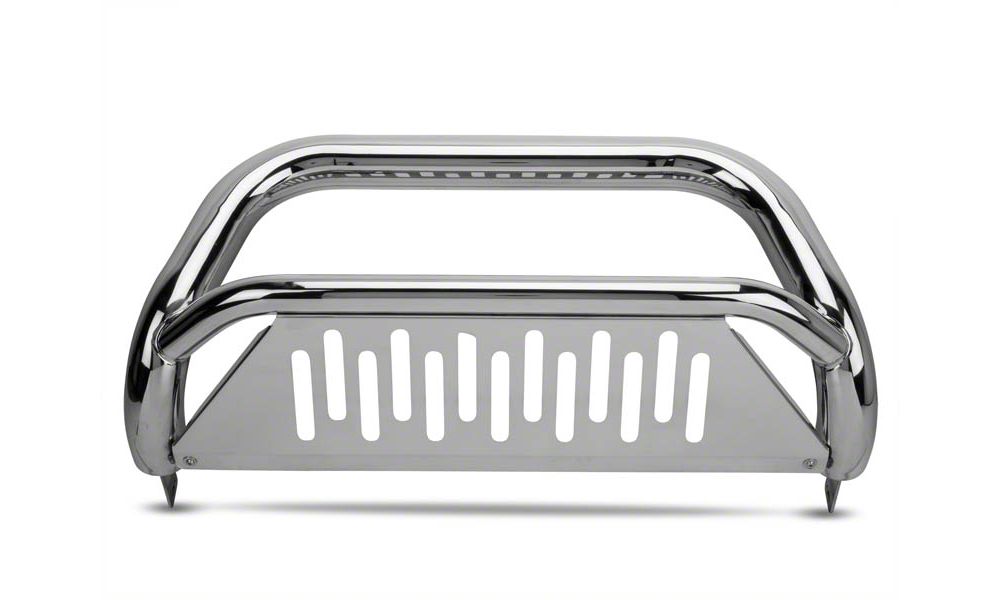 Barricade 3-Inch Bull Bar with Skid Plate; Stainless Steel (11-25 2.7L/3.5L EcoBoost F-150, Excluding Raptor)