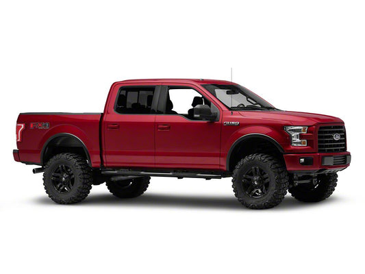 Barricade 5-Inch Oval 60 Degree Bent End Side Step Bars; Black (15-25 F-150)