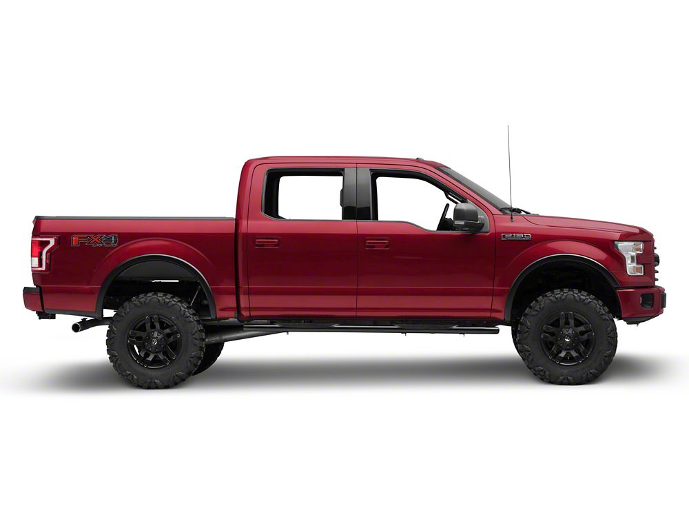 Barricade 5-Inch Oval 60 Degree Bent End Side Step Bars; Black (15-25 F-150)