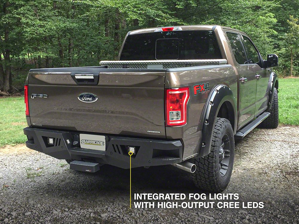 Barricade Extreme HD Rear Bumper with LED Fog Lights for Aftermarket Hitches (15-20 F-150, Excluding Raptor)
