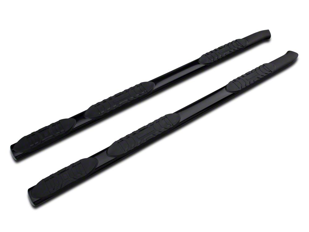 Barricade 5-Inch Oval Bent End Wheel to Wheel Side Step Bars; Black (15-25 F-150 SuperCab, SuperCrew)