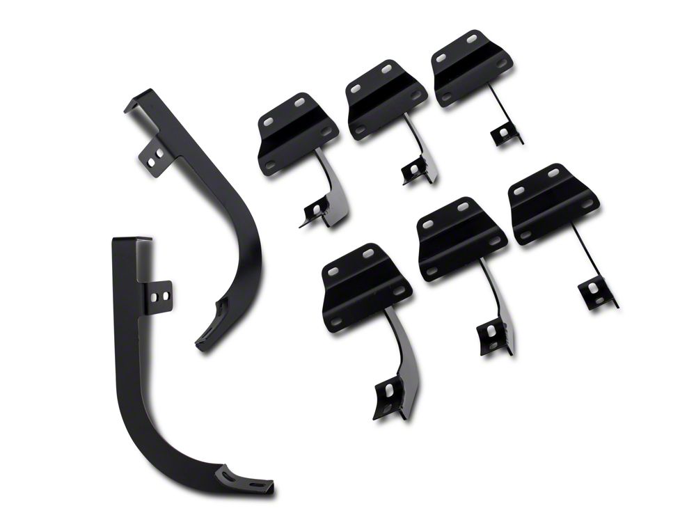 Barricade 5-Inch Oval Bent End Wheel to Wheel Side Step Bars; Black (15-25 F-150 SuperCab, SuperCrew)