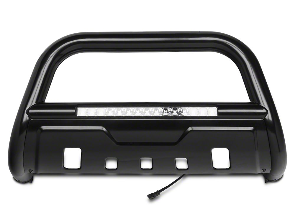Barricade 3-Inch Bull Bar with Skid Plate and 20-Inch Single Row LED Light Bar; Black (04-25 F-150, Excluding Raptor)