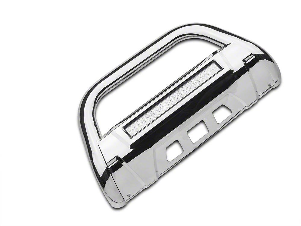 Barricade HD Bull Bar with Skid Plate and 20-Inch LED Dual-Row LED Light Bar; Polished SS (04-25 F-150, Excluding Raptor)
