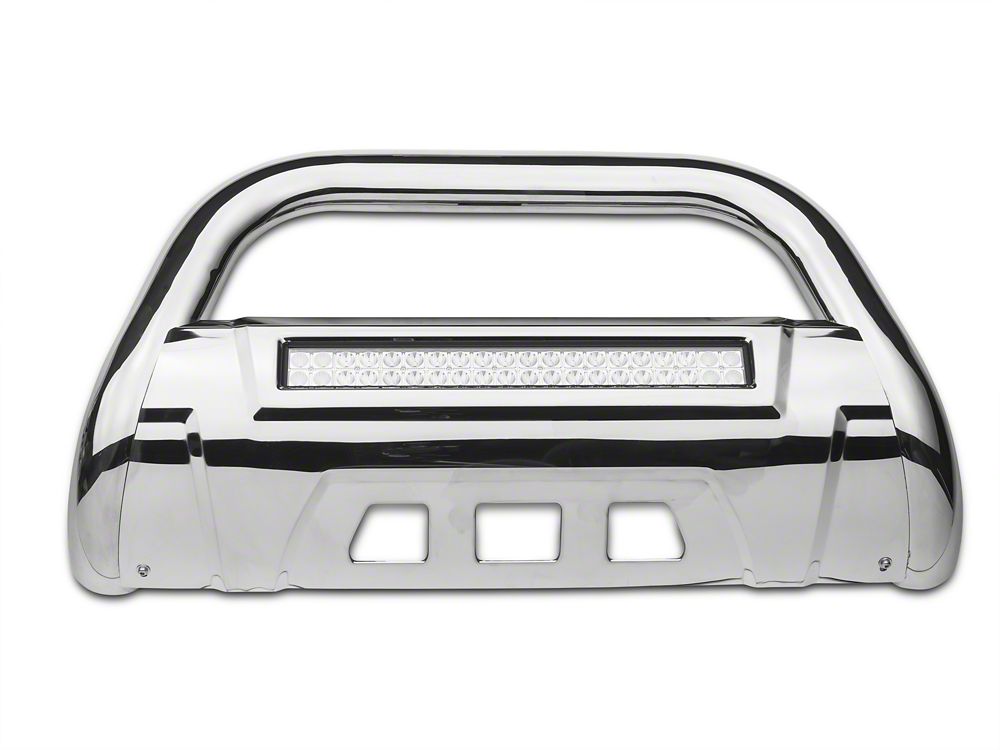 Barricade HD Bull Bar with Skid Plate and 20-Inch LED Dual-Row LED Light Bar; Polished SS (04-25 F-150, Excluding Raptor)