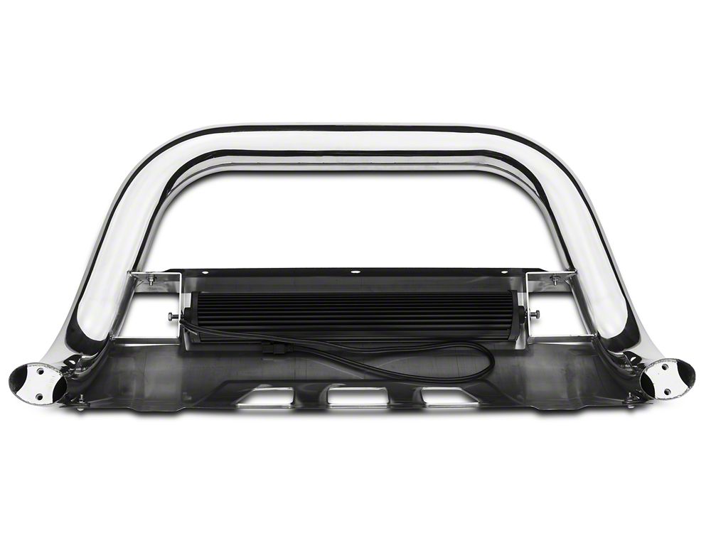 Barricade HD Bull Bar with Skid Plate and 20-Inch LED Dual-Row LED Light Bar; Polished SS (04-25 F-150, Excluding Raptor)