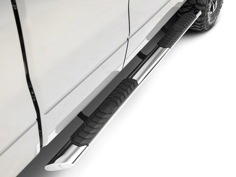 Barricade 4-Inch Flat Oval Running Boards; Stainless Steel (04-14 F-150 SuperCab)