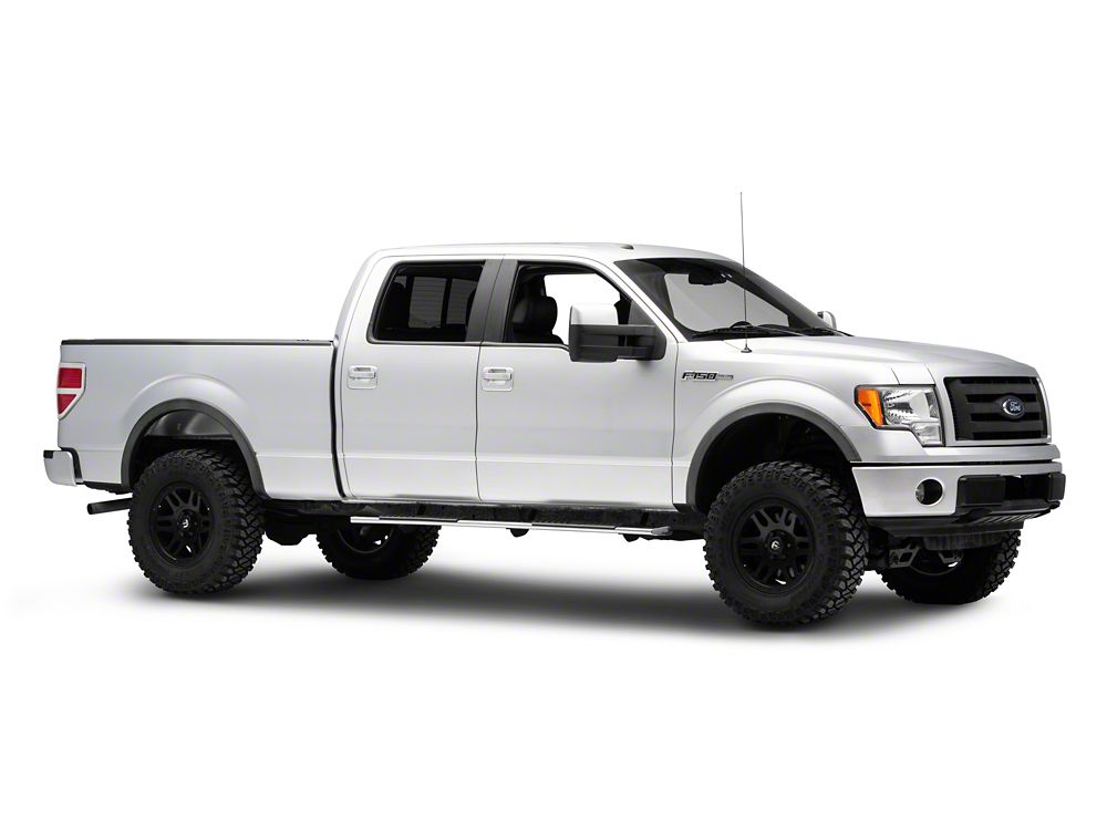 Barricade 4-Inch Flat Oval Running Boards; Stainless Steel (04-14 F-150 SuperCrew)