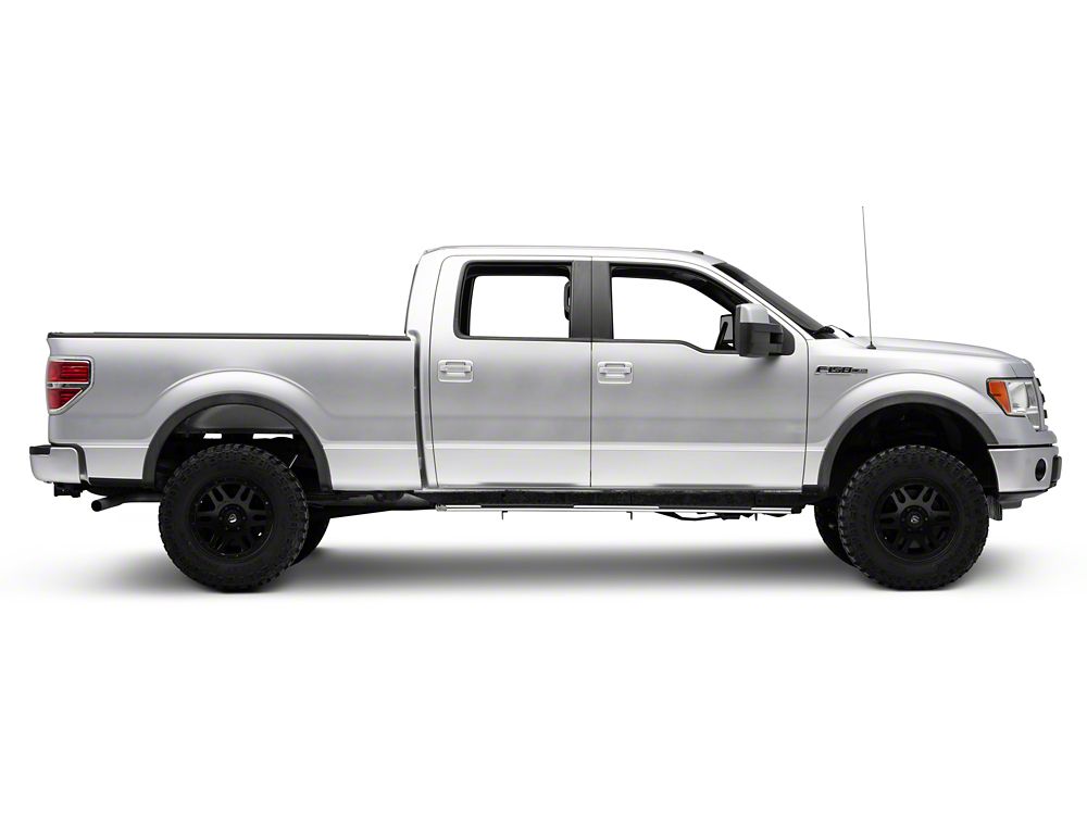 Barricade 4-Inch Flat Oval Running Boards; Stainless Steel (04-14 F-150 SuperCrew)