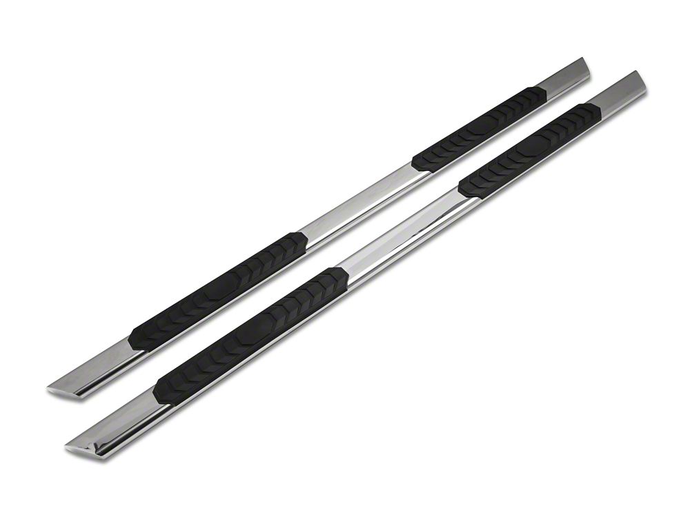 Barricade 4-Inch Flat Oval Running Boards; Stainless Steel (04-14 F-150 SuperCrew)