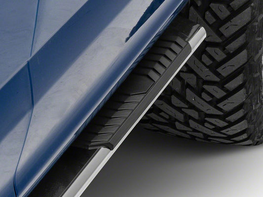 Barricade 4-Inch Flat Oval Running Boards; Stainless Steel (15-25 F-150 SuperCab)