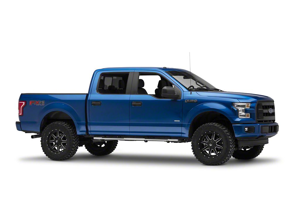 Barricade 4-Inch Flat Oval Running Boards; Stainless Steel (15-25 F-150 SuperCrew)