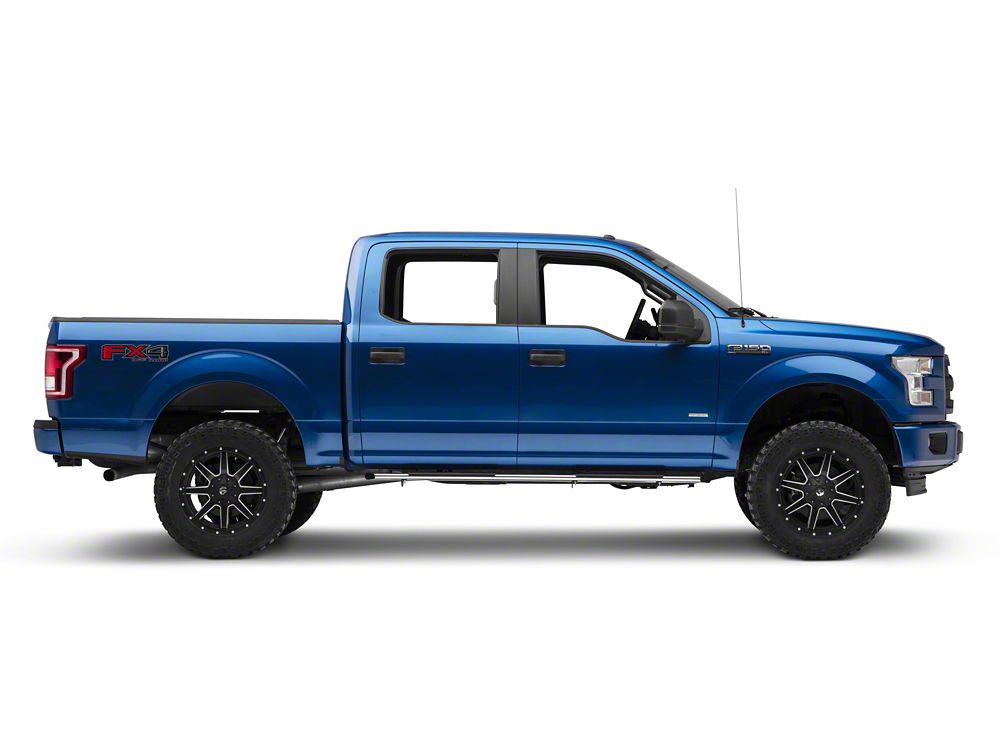 Barricade 4-Inch Flat Oval Running Boards; Stainless Steel (15-25 F-150 SuperCrew)