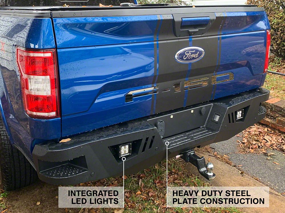 Barricade Extreme HD Rear Bumper with LED Fog Lights for Factory Hitches (15-20 F-150, Excluding Raptor)
