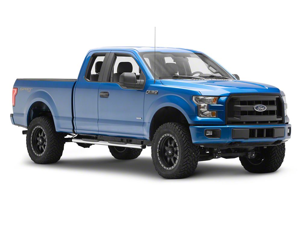 Barricade E-Series 5-Inch Straight End Side Step Bars; Stainless Steel (15-25 F-150 SuperCab)